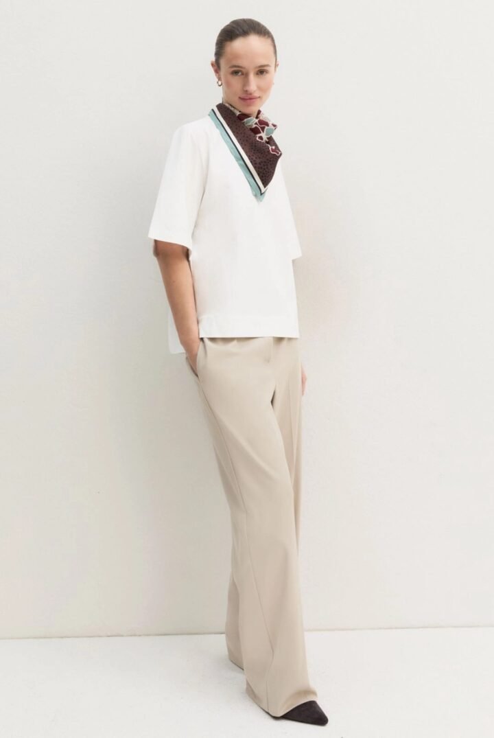 EMME BY MARELLA - Stretch-cotton T-shirt - WHITE