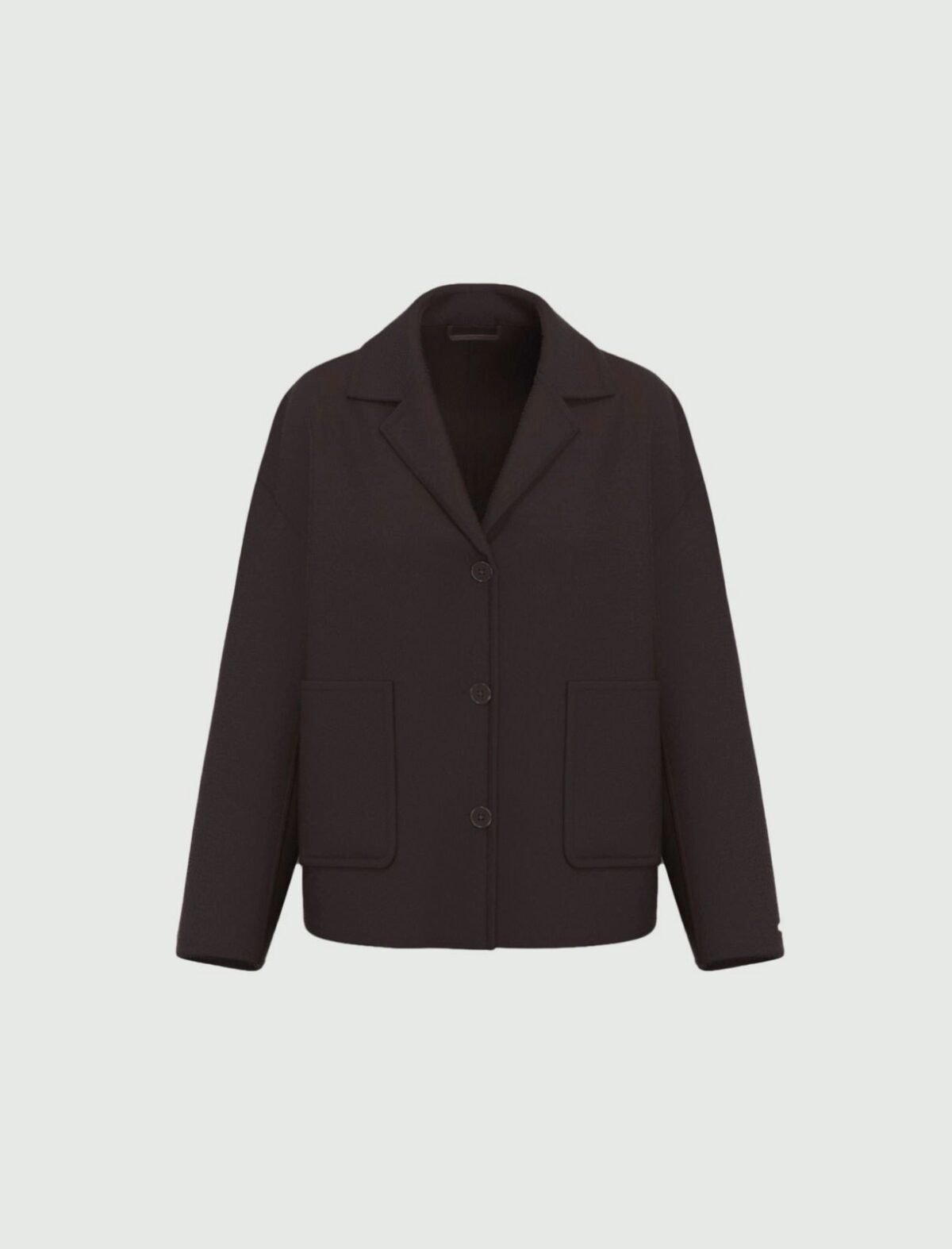 EMME BY MARELLA - Flared double-sided fabric jacket - DARK BROWN