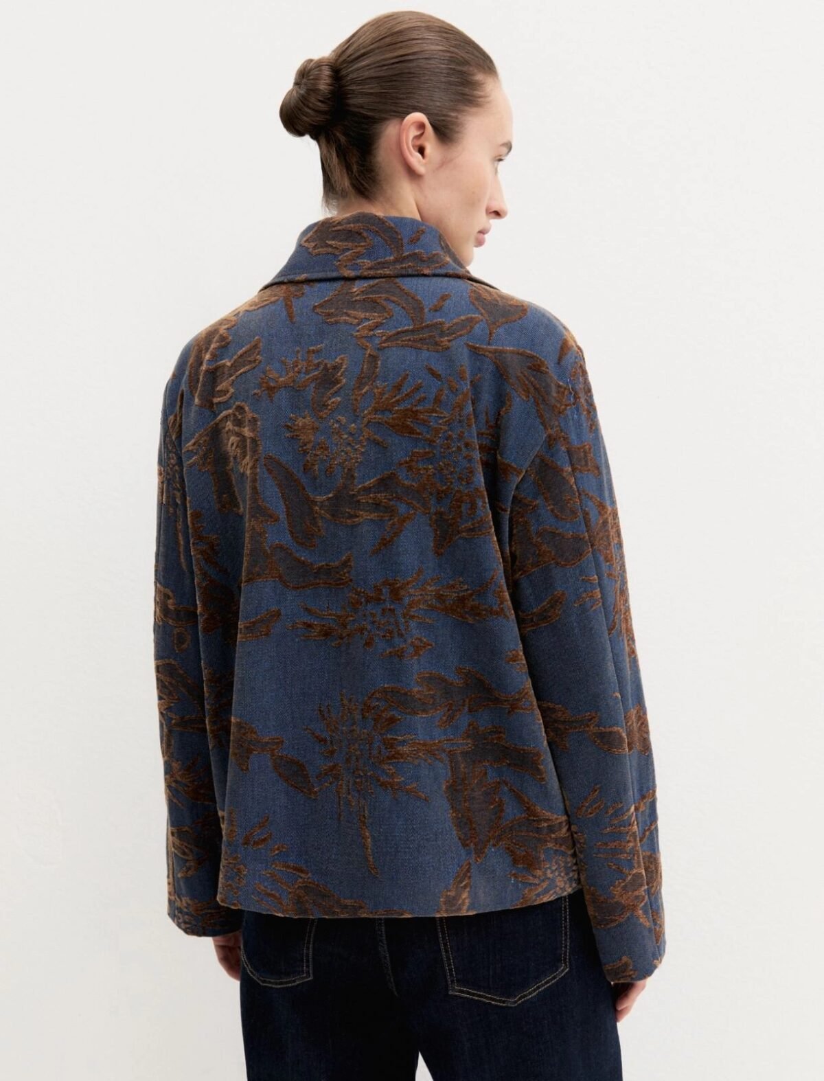 EMME BY MARELLA - Faded jacquard denim jacket - BLUE JEANS
