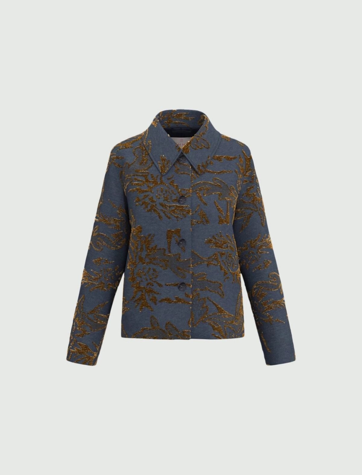 EMME BY MARELLA - Faded jacquard denim jacket - BLUE JEANS